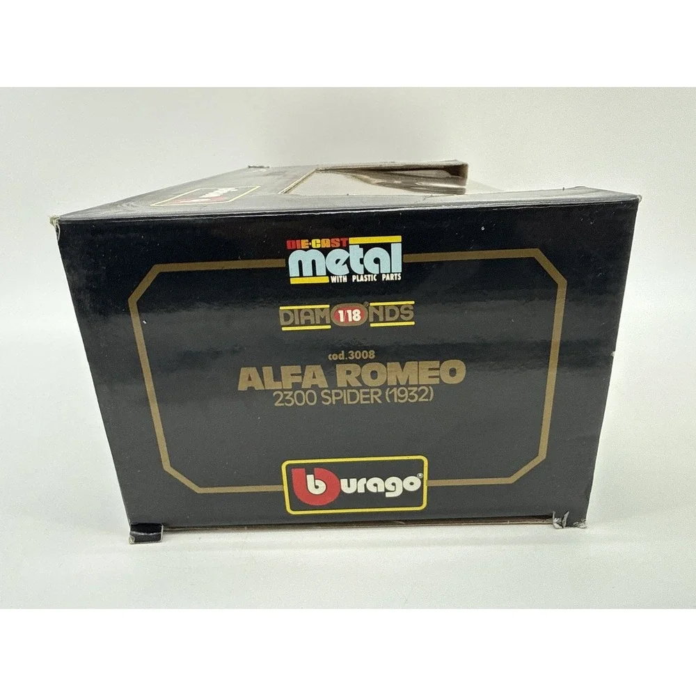 Bburago Alfa Romeo 1:18 Diecast Toy Vehicle Yellow Vintage Limited Edition